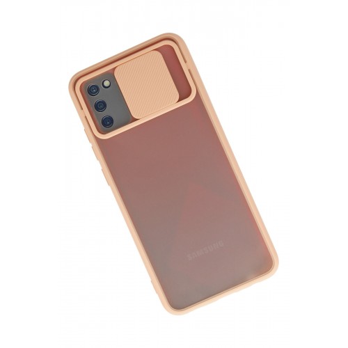 Newface Samsung Galaxy A02S Kılıf Palm Buzlu Kamera Sürgülü Silikon - Pembe Newface Samsung Galaxy A02S Kılıf Palm Buzlu Kamera Sürgülü Silikon - Pembe