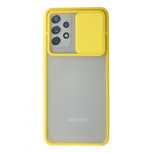 Newface Samsung Galaxy A32 Kılıf Palm Buzlu Kamera Sürgülü Silikon - Sarı Newface Samsung Galaxy A32 Kılıf Palm Buzlu Kamera Sürgülü Silikon - Sarı