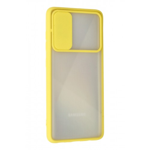 Newface Samsung Galaxy A51 Kılıf Palm Buzlu Kamera Sürgülü Silikon - Sarı Newface Samsung Galaxy A51 Kılıf Palm Buzlu Kamera Sürgülü Silikon - Sarı