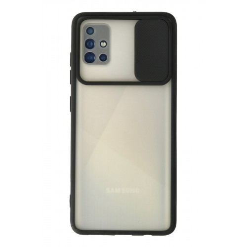 Newface Samsung Galaxy A71 Kılıf Palm Buzlu Kamera Sürgülü Silikon - Siyah Newface Samsung Galaxy A71 Kılıf Palm Buzlu Kamera Sürgülü Silikon - Siyah