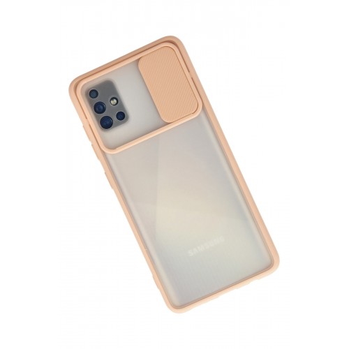 Newface Samsung Galaxy A71 Kılıf Palm Buzlu Kamera Sürgülü Silikon - Pembe Newface Samsung Galaxy A71 Kılıf Palm Buzlu Kamera Sürgülü Silikon - Pembe