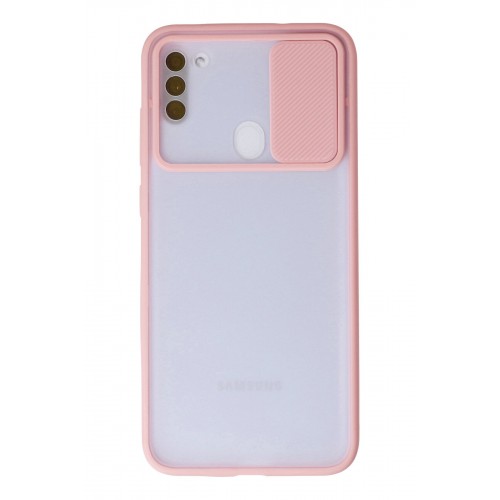 Newface Samsung Galaxy A11 Kılıf Palm Buzlu Kamera Sürgülü Silikon - Pembe Newface Samsung Galaxy A11 Kılıf Palm Buzlu Kamera Sürgülü Silikon - Pembe