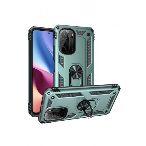 Newface Xiaomi Poco F3 Kılıf Sofya Yüzüklü Silikon Kapak - Yeşil Newface Xiaomi Poco F3 Kılıf Sofya Yüzüklü Silikon Kapak - Yeşil