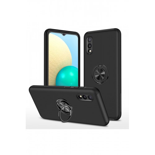 Newface Samsung Galaxy A02 Kılıf Elit Yüzüklü Kapak - Siyah Newface Samsung Galaxy A02 Kılıf Elit Yüzüklü Kapak - Siyah