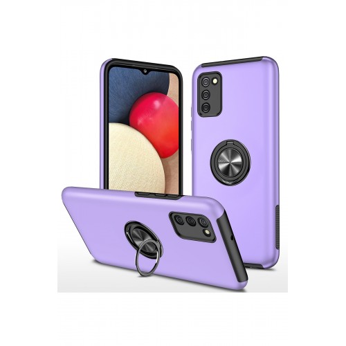 Newface Samsung Galaxy A02S Kılıf Elit Yüzüklü Kapak - Mor Newface Samsung Galaxy A02S Kılıf Elit Yüzüklü Kapak - Mor