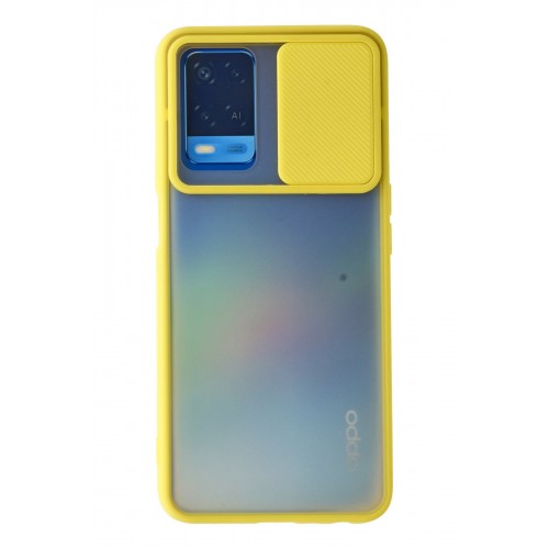 Newface Oppo A54 4G Kılıf Palm Buzlu Kamera Sürgülü Silikon - Sarı Newface Oppo A54 4G Kılıf Palm Buzlu Kamera Sürgülü Silikon - Sarı
