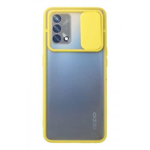Newface Oppo A74 4G Kılıf Palm Buzlu Kamera Sürgülü Silikon - Sarı Newface Oppo A74 4G Kılıf Palm Buzlu Kamera Sürgülü Silikon - Sarı