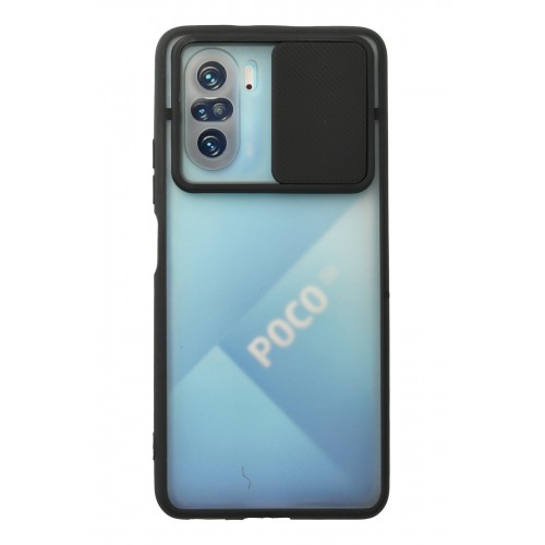 Newface Xiaomi Redmi K40 Kılıf Palm Buzlu Kamera Sürgülü Silikon - Siyah Newface Xiaomi Redmi K40 Kılıf Palm Buzlu Kamera Sürgülü Silikon - Siyah