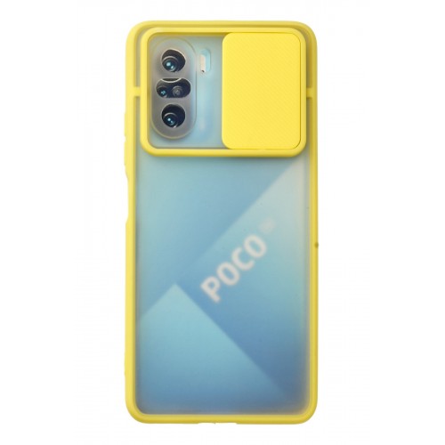Newface Xiaomi Redmi K40 Kılıf Palm Buzlu Kamera Sürgülü Silikon - Sarı Newface Xiaomi Redmi K40 Kılıf Palm Buzlu Kamera Sürgülü Silikon - Sarı