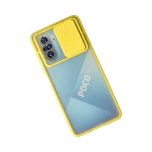 Newface Xiaomi Redmi K40 Kılıf Palm Buzlu Kamera Sürgülü Silikon - Sarı Newface Xiaomi Redmi K40 Kılıf Palm Buzlu Kamera Sürgülü Silikon - Sarı