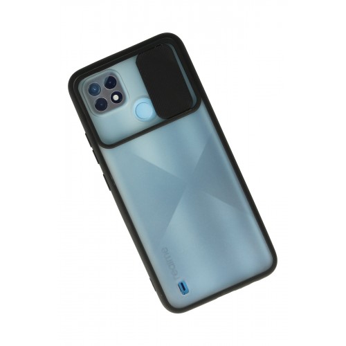 Newface Realme C21 Kılıf Palm Buzlu Kamera Sürgülü Silikon - Siyah Newface Realme C21 Kılıf Palm Buzlu Kamera Sürgülü Silikon - Siyah