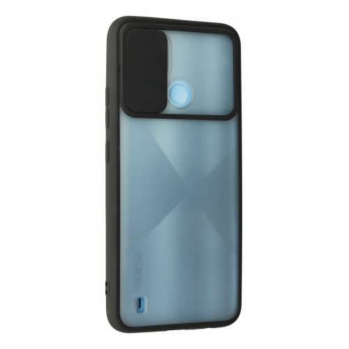 Newface Realme C21 Kılıf Palm Buzlu Kamera Sürgülü Silikon - Siyah Newface Realme C21 Kılıf Palm Buzlu Kamera Sürgülü Silikon - Siyah