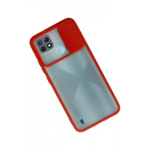 Newface Realme C21 Kılıf Palm Buzlu Kamera Sürgülü Silikon - Kırmızı Newface Realme C21 Kılıf Palm Buzlu Kamera Sürgülü Silikon - Kırmızı