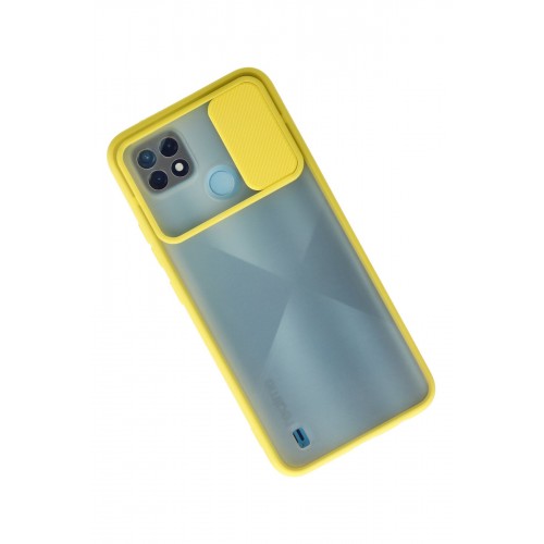 Newface Realme C21 Kılıf Palm Buzlu Kamera Sürgülü Silikon - Sarı Newface Realme C21 Kılıf Palm Buzlu Kamera Sürgülü Silikon - Sarı