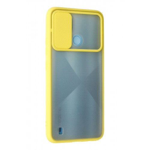 Newface Realme C21 Kılıf Palm Buzlu Kamera Sürgülü Silikon - Sarı Newface Realme C21 Kılıf Palm Buzlu Kamera Sürgülü Silikon - Sarı
