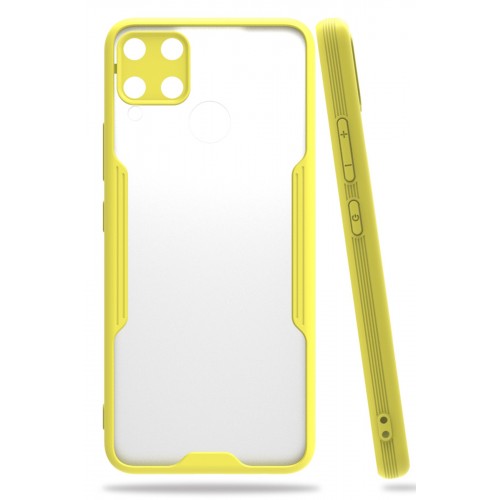 Newface Realme C15 Kılıf Platin Silikon - Sarı Newface Realme C15 Kılıf Platin Silikon - Sarı