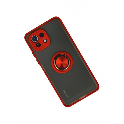 Newface Xiaomi Mİ 11 Lite Kılıf Montreal Yüzüklü Silikon Kapak - Kırmızı Newface Xiaomi Mİ 11 Lite Kılıf Montreal Yüzüklü Silikon Kapak - Kırmızı