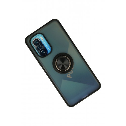 Newface Xiaomi Poco F3 Kılıf Montreal Yüzüklü Silikon Kapak - Siyah Newface Xiaomi Poco F3 Kılıf Montreal Yüzüklü Silikon Kapak - Siyah