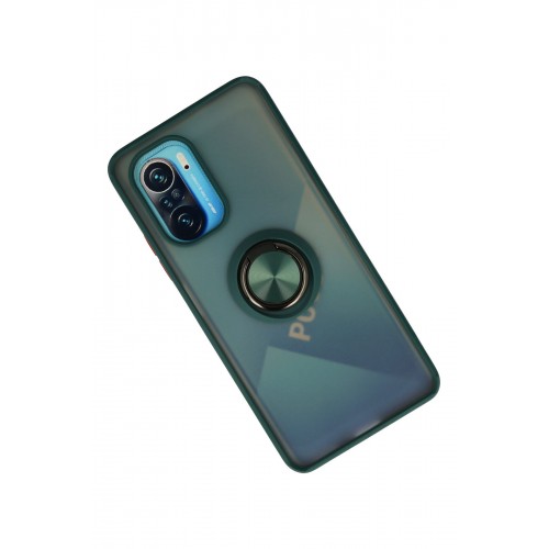 Newface Xiaomi Poco F3 Kılıf Montreal Yüzüklü Silikon Kapak - Yeşil Newface Xiaomi Poco F3 Kılıf Montreal Yüzüklü Silikon Kapak - Yeşil
