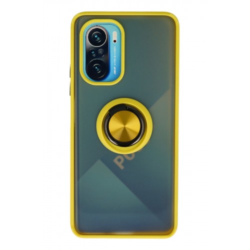 Newface Xiaomi Redmi K40 Kılıf Montreal Yüzüklü Silikon Kapak - Sarı Newface Xiaomi Redmi K40 Kılıf Montreal Yüzüklü Silikon Kapak - Sarı
