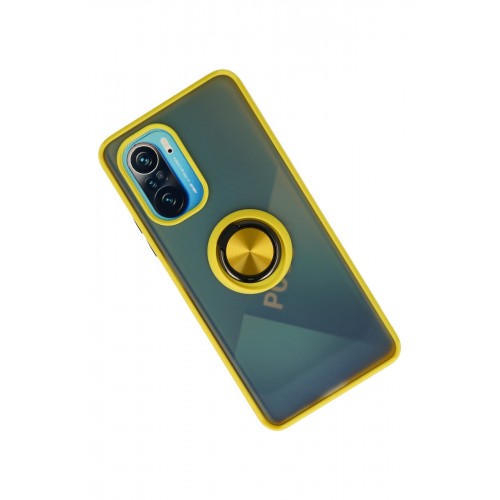 Newface Xiaomi Redmi K40 Kılıf Montreal Yüzüklü Silikon Kapak - Sarı Newface Xiaomi Redmi K40 Kılıf Montreal Yüzüklü Silikon Kapak - Sarı