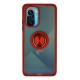 Newface Xiaomi Redmi K40 Kılıf Montreal Yüzüklü Silikon Kapak - Kırmızı Newface Xiaomi Redmi K40 Kılıf Montreal Yüzüklü Silikon Kapak - Kırmızı