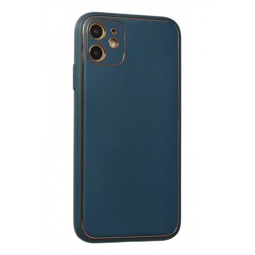 Newface iPhone 12 Kılıf Coco Deri Silikon Kapak - Mavi Newface iPhone 12 Kılıf Coco Deri Silikon Kapak - Mavi