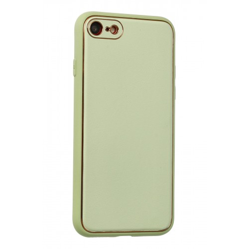 Newface iPhone 8 Kılıf Coco Deri Silikon Kapak - Açık Yeşil Newface iPhone 8 Kılıf Coco Deri Silikon Kapak - Açık Yeşil