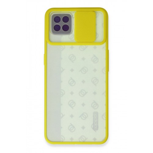 Newface Oppo Reno 4 Lite Kılıf Palm Buzlu Kamera Sürgülü Silikon - Sarı Newface Oppo Reno 4 Lite Kılıf Palm Buzlu Kamera Sürgülü Silikon - Sarı