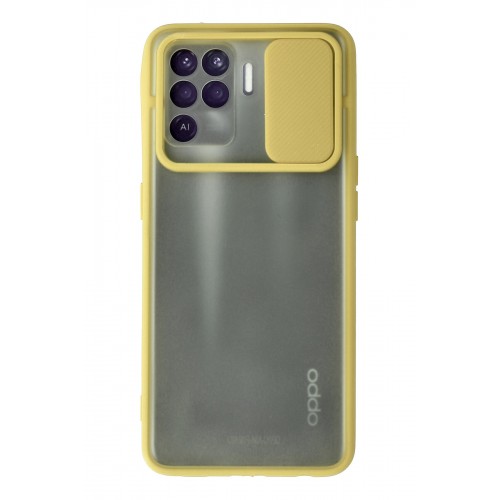 Newface Oppo Reno 5 Lite Kılıf Palm Buzlu Kamera Sürgülü Silikon - Sarı Newface Oppo Reno 5 Lite Kılıf Palm Buzlu Kamera Sürgülü Silikon - Sarı