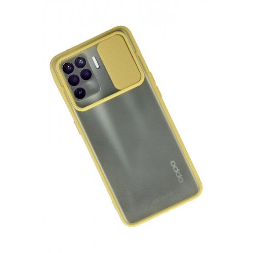 Newface Oppo Reno 5 Lite Kılıf Palm Buzlu Kamera Sürgülü Silikon - Sarı Newface Oppo Reno 5 Lite Kılıf Palm Buzlu Kamera Sürgülü Silikon - Sarı