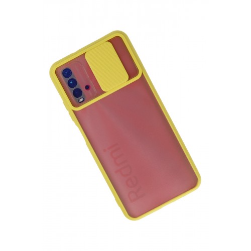 Newface Xiaomi Redmi Note 9 4G Kılıf Palm Buzlu Kamera Sürgülü Silikon - Sarı Newface Xiaomi Redmi Note 9 4G Kılıf Palm Buzlu Kamera Sürgülü Silikon - Sarı