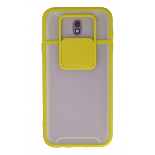 Newface Samsung Galaxy J7 Pro / J730 Kılıf Palm Buzlu Kamera Sürgülü Silikon - Sarı Newface Samsung Galaxy J7 Pro / J730 Kılıf Palm Buzlu Kamera Sürgülü Silikon - Sarı