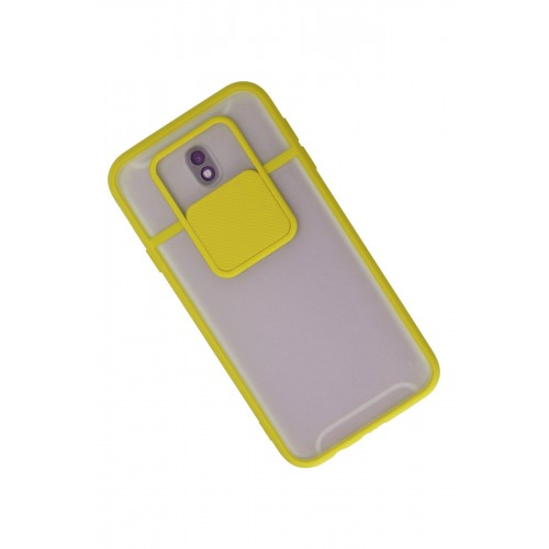 Newface Samsung Galaxy J7 Pro / J730 Kılıf Palm Buzlu Kamera Sürgülü Silikon - Sarı Newface Samsung Galaxy J7 Pro / J730 Kılıf Palm Buzlu Kamera Sürgülü Silikon - Sarı