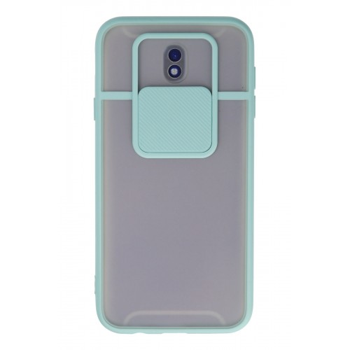 Newface Samsung Galaxy J7 Pro / J730 Kılıf Palm Buzlu Kamera Sürgülü Silikon - Turkuaz Newface Samsung Galaxy J7 Pro / J730 Kılıf Palm Buzlu Kamera Sürgülü Silikon - Turkuaz