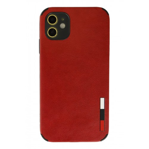 Newface iPhone 12 Kılıf Loop Deri Silikon - Kırmızı Newface iPhone 12 Kılıf Loop Deri Silikon - Kırmızı