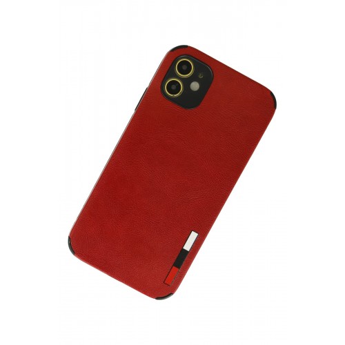 Newface iPhone 12 Kılıf Loop Deri Silikon - Kırmızı Newface iPhone 12 Kılıf Loop Deri Silikon - Kırmızı