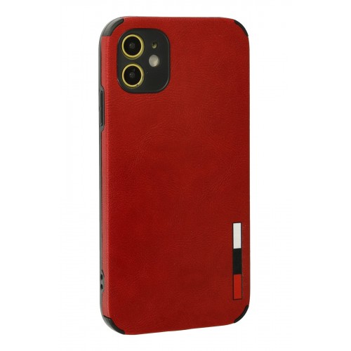 Newface iPhone 12 Kılıf Loop Deri Silikon - Kırmızı Newface iPhone 12 Kılıf Loop Deri Silikon - Kırmızı