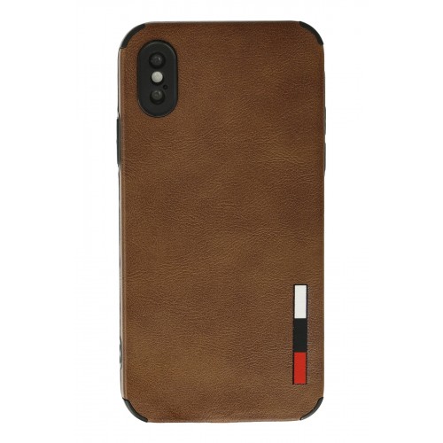 Newface iPhone XS Kılıf Loop Deri Silikon - Kahverengi Newface iPhone XS Kılıf Loop Deri Silikon - Kahverengi