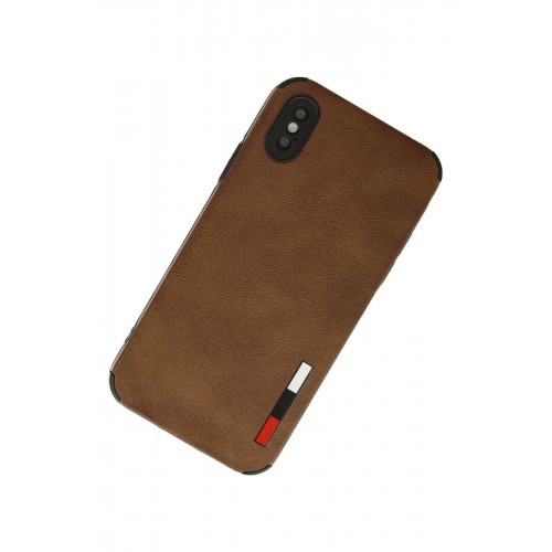 Newface iPhone XS Kılıf Loop Deri Silikon - Kahverengi Newface iPhone XS Kılıf Loop Deri Silikon - Kahverengi