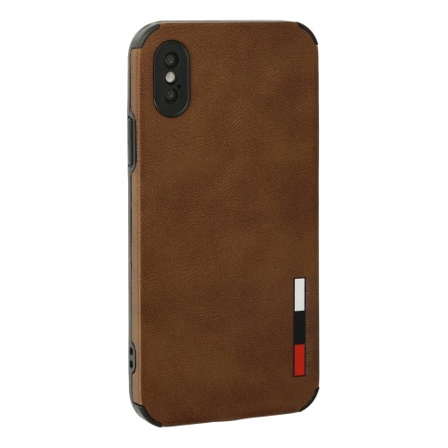 Newface iPhone XS Kılıf Loop Deri Silikon - Kahverengi Newface iPhone XS Kılıf Loop Deri Silikon - Kahverengi