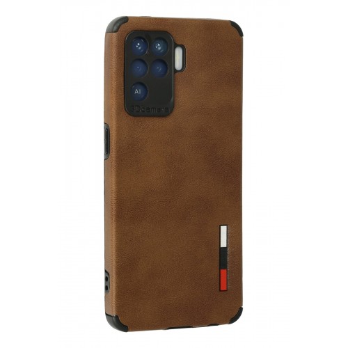 Newface Oppo Reno 5 Lite Kılıf Loop Deri Silikon - Kahverengi Newface Oppo Reno 5 Lite Kılıf Loop Deri Silikon - Kahverengi