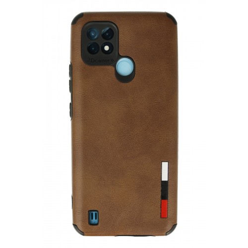 Newface Realme C21 Kılıf Loop Deri Silikon - Kahverengi Newface Realme C21 Kılıf Loop Deri Silikon - Kahverengi