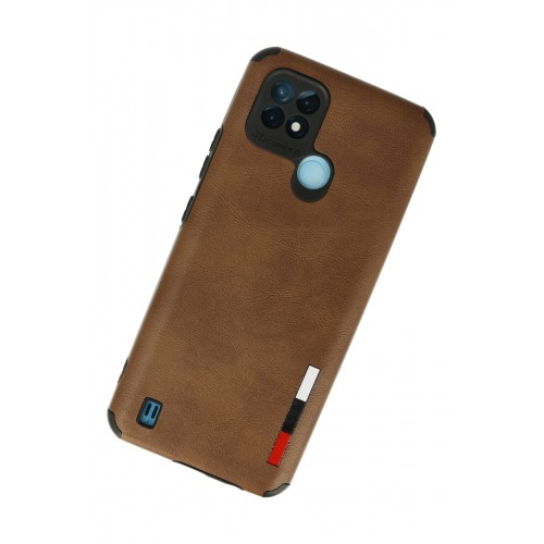 Newface Realme C21 Kılıf Loop Deri Silikon - Kahverengi Newface Realme C21 Kılıf Loop Deri Silikon - Kahverengi