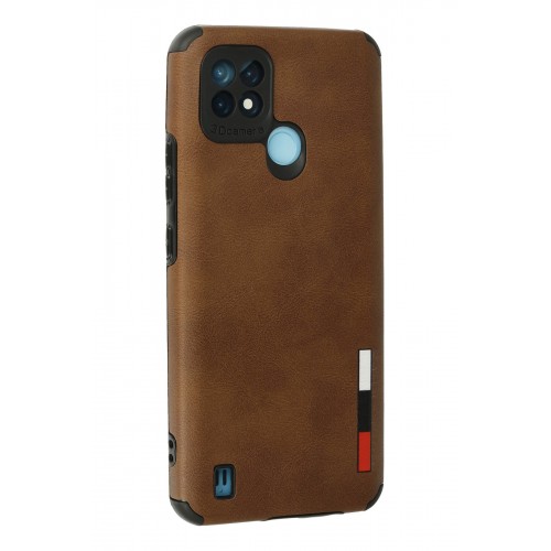 Newface Realme C21 Kılıf Loop Deri Silikon - Kahverengi Newface Realme C21 Kılıf Loop Deri Silikon - Kahverengi