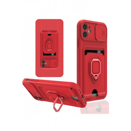 Newface iPhone 11 Kılıf Zuma Kartvizitli Yüzüklü Silikon - Kırmızı Newface iPhone 11 Kılıf Zuma Kartvizitli Yüzüklü Silikon - Kırmızı