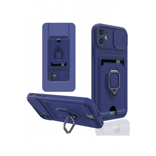 Newface iPhone 11 Kılıf Zuma Kartvizitli Yüzüklü Silikon - Lacivert Newface iPhone 11 Kılıf Zuma Kartvizitli Yüzüklü Silikon - Lacivert