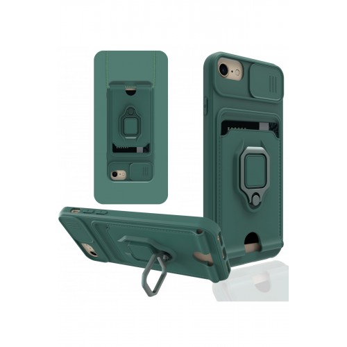 Newface iPhone 8 Kılıf Zuma Kartvizitli Yüzüklü Silikon - Yeşil Newface iPhone 8 Kılıf Zuma Kartvizitli Yüzüklü Silikon - Yeşil