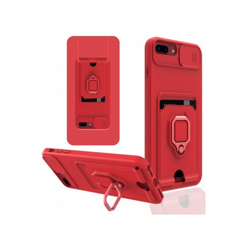 Newface iPhone 7 Plus Kılıf Zuma Kartvizitli Yüzüklü Silikon - Kırmızı Newface iPhone 7 Plus Kılıf Zuma Kartvizitli Yüzüklü Silikon - Kırmızı