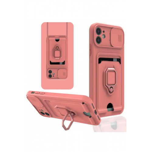 Newface iPhone 12 Kılıf Zuma Kartvizitli Yüzüklü Silikon - Pembe Newface iPhone 12 Kılıf Zuma Kartvizitli Yüzüklü Silikon - Pembe